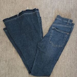 Free People We The Free High Waist Irreplaceable Flare Raw Hem Jeans